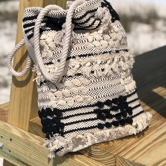 NWT Boho Moroccan Crochet Tote Bag Purse - Picture 3 of 4